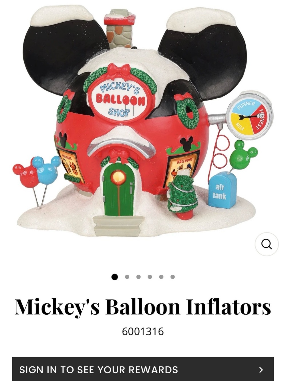 Mickey's Balloon Shop Inflator - Red Holiday Party Decor